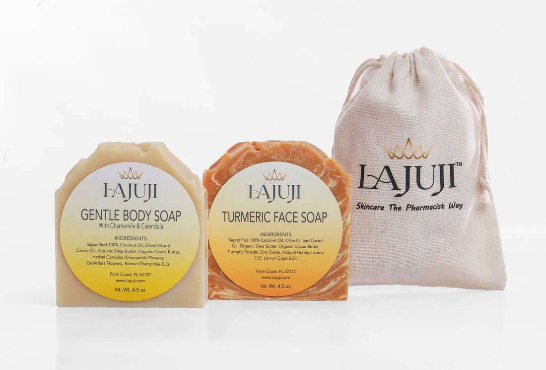 Duo Soap Set (Turmeric Facial Soap + Gentle Body Soap)-Lajuji Skincare