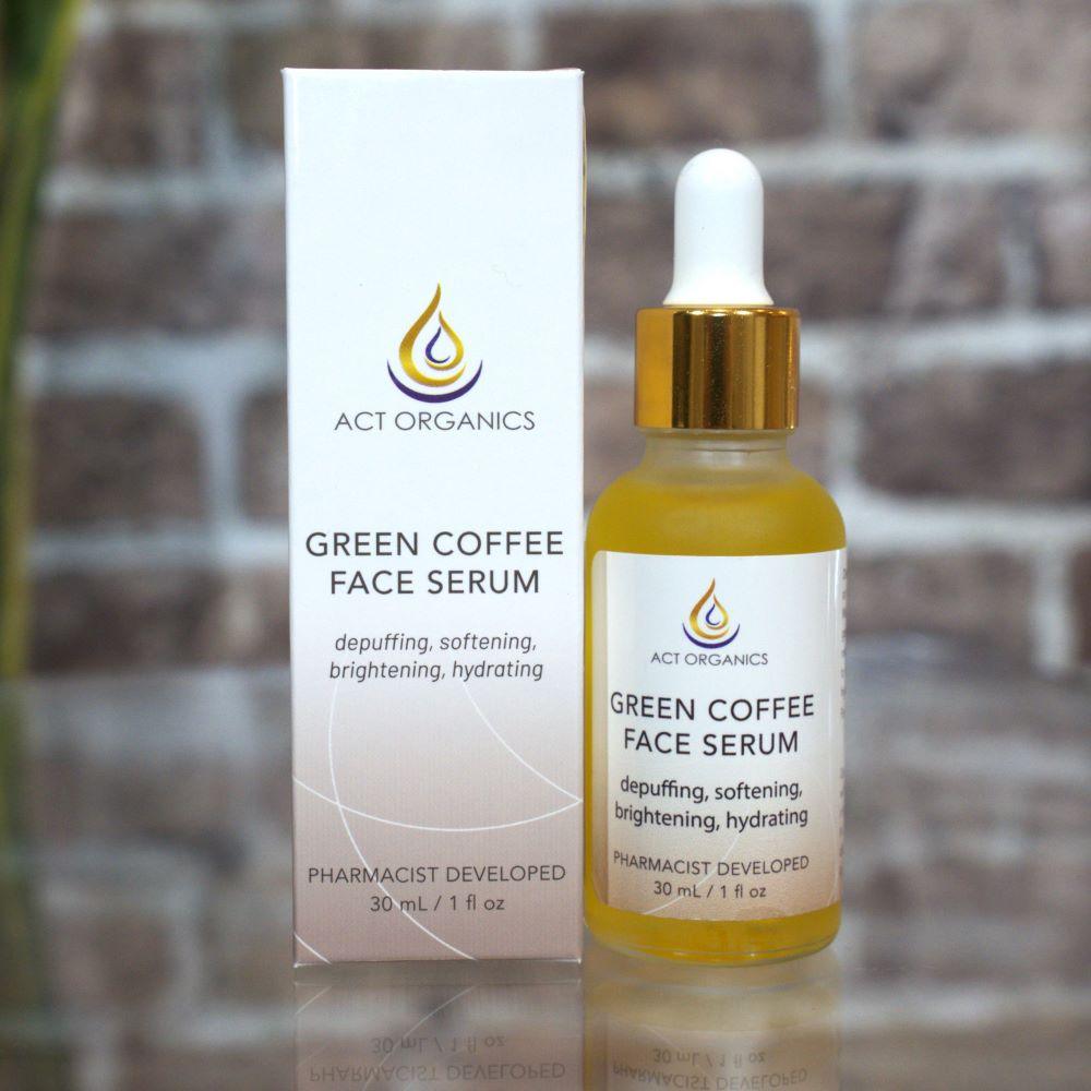 Depuffing Face Serum, Moisturizing, Brightening with Green Coffee Oil - ACT ORGANICS